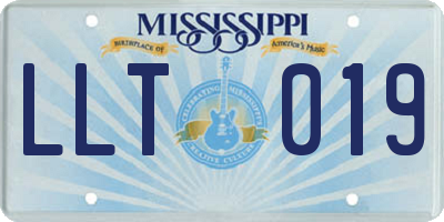 MS license plate LLT019