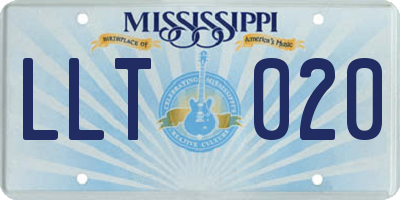 MS license plate LLT020