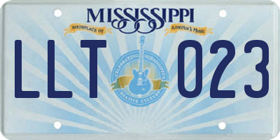 MS license plate LLT023