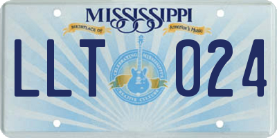 MS license plate LLT024