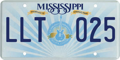 MS license plate LLT025