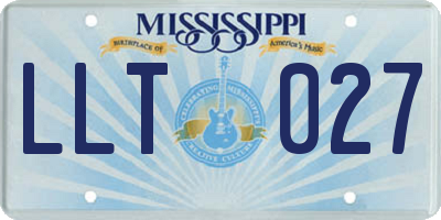 MS license plate LLT027