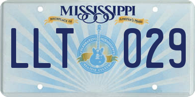 MS license plate LLT029