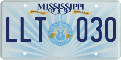 MS license plate LLT030