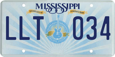 MS license plate LLT034