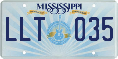 MS license plate LLT035
