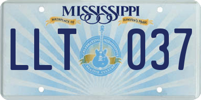 MS license plate LLT037