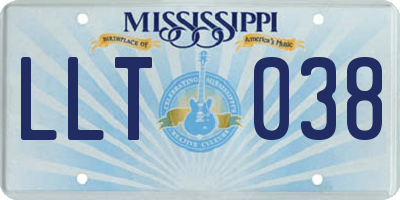 MS license plate LLT038