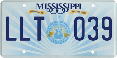 MS license plate LLT039