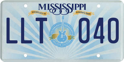 MS license plate LLT040