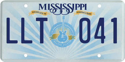 MS license plate LLT041