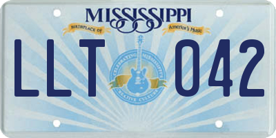 MS license plate LLT042
