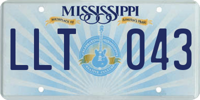 MS license plate LLT043