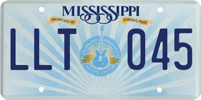 MS license plate LLT045