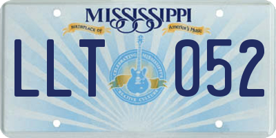 MS license plate LLT052