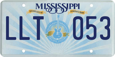 MS license plate LLT053