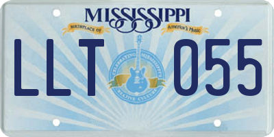 MS license plate LLT055