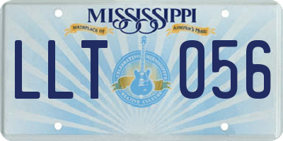 MS license plate LLT056