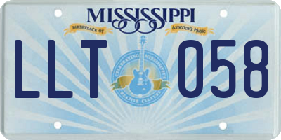 MS license plate LLT058