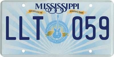MS license plate LLT059