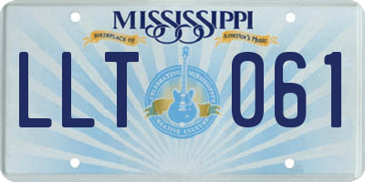 MS license plate LLT061
