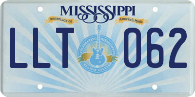 MS license plate LLT062