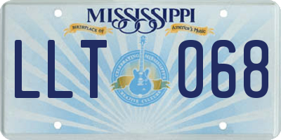 MS license plate LLT068