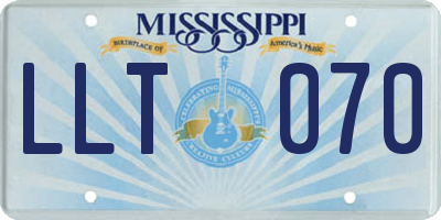 MS license plate LLT070