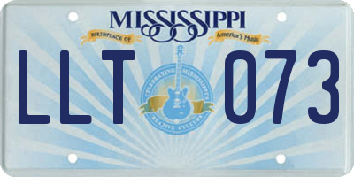 MS license plate LLT073