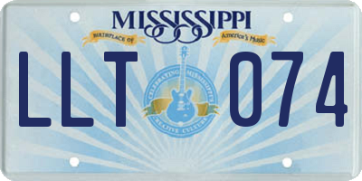 MS license plate LLT074