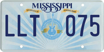 MS license plate LLT075