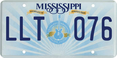 MS license plate LLT076