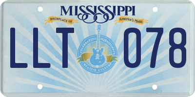 MS license plate LLT078