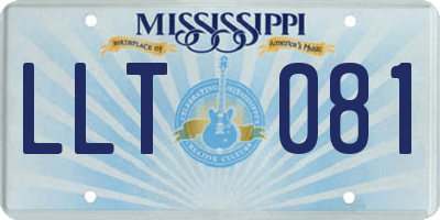MS license plate LLT081