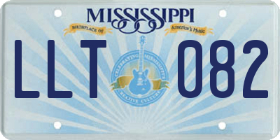 MS license plate LLT082