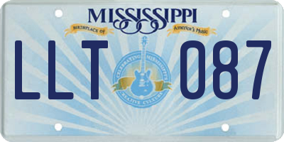MS license plate LLT087
