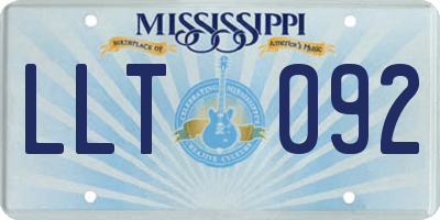 MS license plate LLT092
