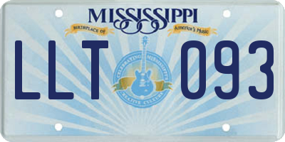 MS license plate LLT093