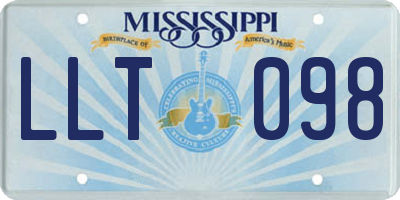 MS license plate LLT098