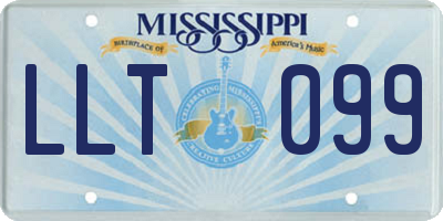 MS license plate LLT099