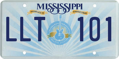 MS license plate LLT101