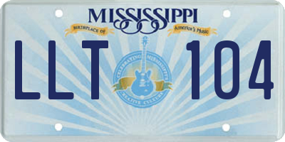 MS license plate LLT104
