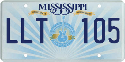 MS license plate LLT105