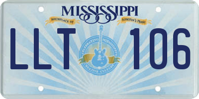 MS license plate LLT106