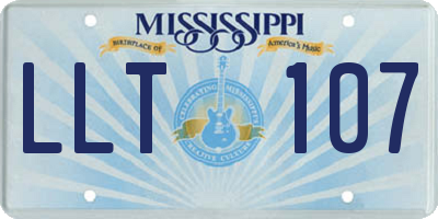 MS license plate LLT107
