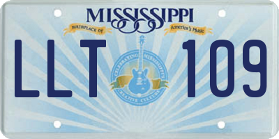MS license plate LLT109