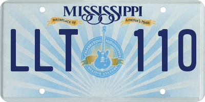 MS license plate LLT110