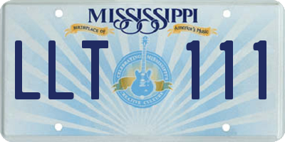 MS license plate LLT111
