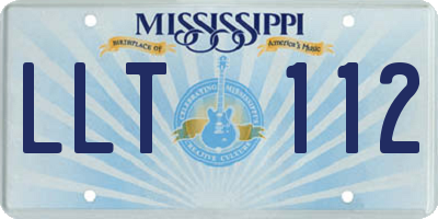 MS license plate LLT112