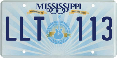 MS license plate LLT113